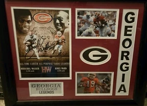 Herschel Walker And Hines Ward Gerogia Bulldogs Auto COA Pittsburgh Steelers - Picture 1 of 8
