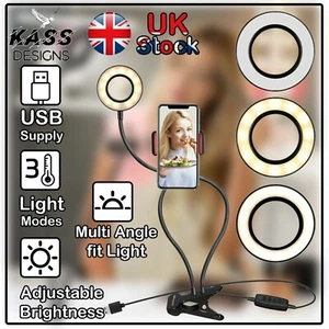 New Professional Live Stream Selfie LED Ring Flexible Mobile Phone Holder Tripod - Picture 1 of 7