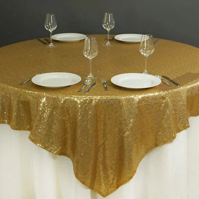 72 inches Sequined Table Overlays Wedding Party Catering Events Decorations - Image 1 of 4