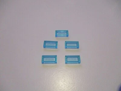 Lego 5x Platte Fliese 1x2 mit Nut 3069b transparent hellblau etn36 - Bild 1 von 2