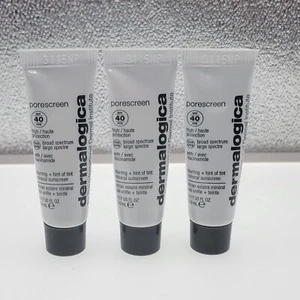 x3 Dermalogica Porescreen SPF 40 protezione solare minerale 0,17 once/5 ml ogni mini da viaggio - Foto 1 di 4