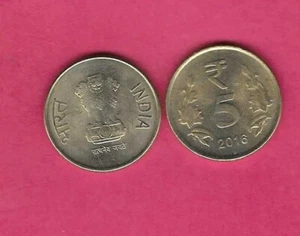 INDIA INDIAN KM399.1 2016 B UNC-UNCIRCULATED MINT MODERN 5 RUPEES COIN - Picture 1 of 1