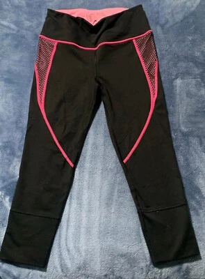 Legging Victoria's Secret VSK Rosa Knockout Entrenamiento Negro Mujer Talla Pequeña Capri Foto 1 de 4