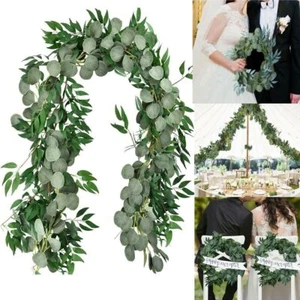 Fake Artificial Eucalyptus Garland Greenery Leaf Vine Plant Home Wedding Decor - Picture 1 of 15