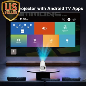 Portable Mini Projector with Wifi 6 and Bluetooth 5.0 Smart Projector 1080P S... - Picture 1 of 12