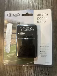 Pocket Radio Jensen MR80 Am Fm Belt Clip Earphone Jack Built in Speaker Portable - Picture 1 of 4