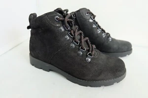 Clarks Boys HEATH HIKE Jnr Black Nubuck Leather LACE/ZIP Ankle Boots - Picture 1 of 6