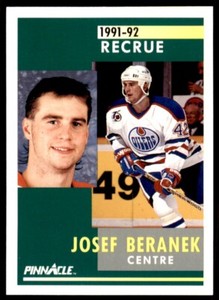 1991-92 Pinnacle Josef Beranek Rookie Edmonton Oilers #303