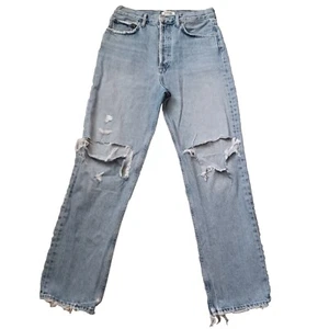 Agolde Los Angeles Jeans Womens 28 Blue 90s Button Fly Distressed Organic Cotton - Picture 1 of 16