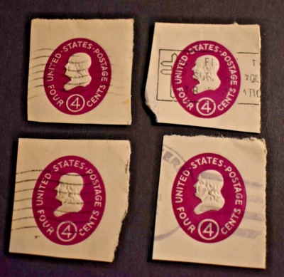 4 - 1958 US Stamps - Scott U536 - 4 Cent Franklin - Used - Image 1 of 2