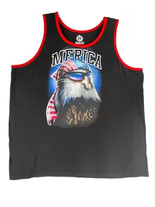Camisetas sin mangas para hombre talla 2X negras American Bald Eagle de Hybird - Imagen 1 de 6