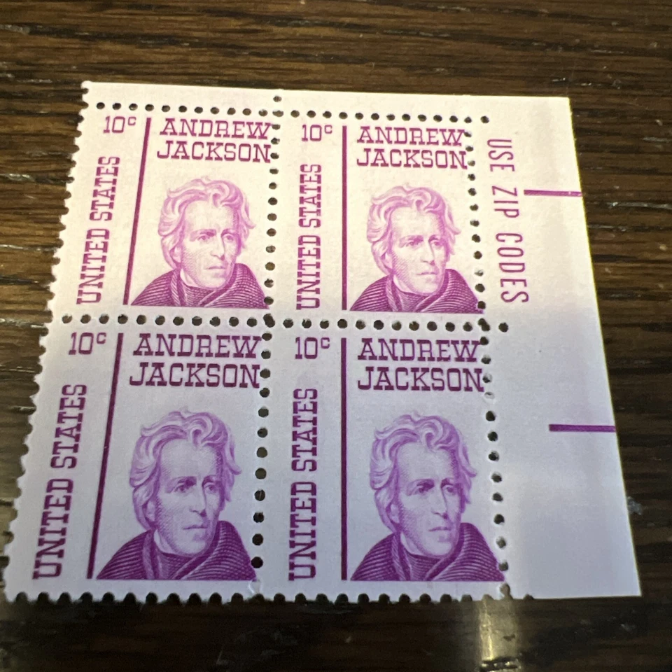 Scott# 1286 - 10 cent - Andrew Jackson - 1967 - MNH-Zip Block Of 4 Stamps-US - Image 1 of 1