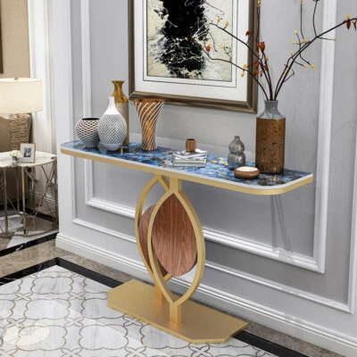 Noble＆Elegant Sintered Stone Console Table Hallway Table with Strong Metal Frame - Image 1 of 4