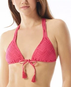 Vince Camuto DRAGON FRUIT Crochet Tie-Front Triangle Bikini Swim Top Sz Medium - Picture 1 of 3