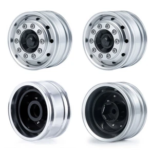 2pc Alloy Front Wheel Rims for 1/14 Tamiya Trailer Tractor Truck RC Car - Picture 1 of 9