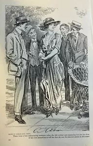 1914 C. D. Gibson Illustration von Paaren auf Party im Freien - Bild 1 von 2
