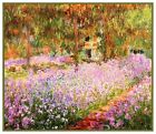 Impressionist Claude Monet Garden Irises At Giverny Counted Cross Stitch Pattern