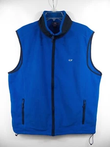 VINEYARD VINES MENS LARGE FULL ZIP FLEECE VEST JACKET BLUE WHALE LOGO POLYESTER - Picture 1 of 6