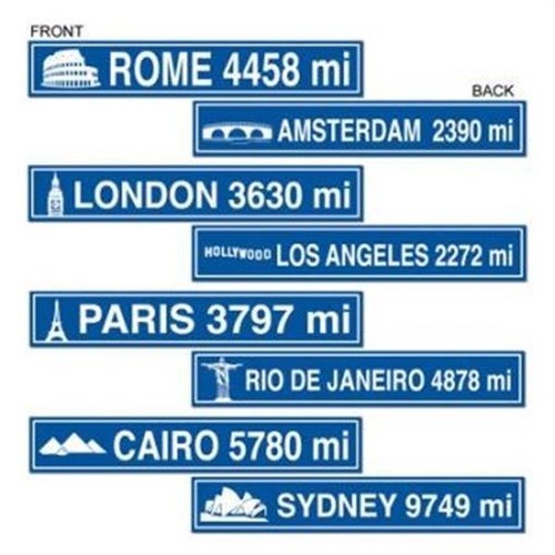 International Travel Street Signs 4 Pack Cutout Olympics Travel ...