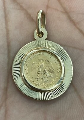 Vintage 1945 21.6KT Dos Peso Gold Coin 18kt Bezel Pendant (C158) - Image 1 of 4