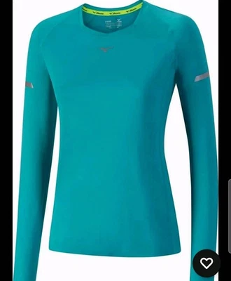 Camiseta para correr para mujer Mizuno J2GA7701-32 azul aero manga larga pulóver Foto 1 de 3