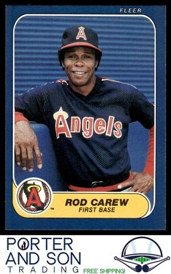 Rod Carew 1986 Fleer #151 California Angels Baseball Card - Image 1 of 2