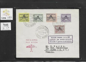 VPH_185. VATICAN. FDC to France w. 1939 INTERREGNUM short set. Scott 61-67. - Picture 1 of 1