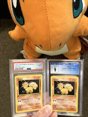 Pokemon Italian And German Base Set Vulpix  CGC 9/PSA 9 Graded (Respectively) - Image 1 of 4