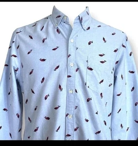 Camisa de vestir Bonobos para hombre azul pluma floral ajuste estándar Oxford abotonada L - Imagen 1 de 4