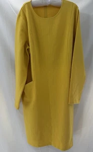 Boden Yellow Knit Dress 16/18 Princess Kate London Classic Colorful Chic - Picture 1 of 13