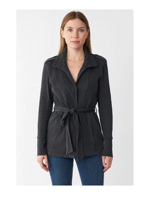 Cárdigan James Perse con escote forrado de piel sintética talla mediana usado en excelente estado Foto 1 de 4