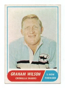 1969 Nrl Rugby League Scanlens (47) Graham WILSON Sharks - Bild 1 von 2
