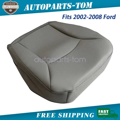 适合福特 E150 E250 E350 Van 2002 - 2008 乘客底部皮革座椅套灰色 — 第 1/4 张图片