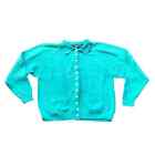 1990S Vtg Gap Chunky Knit Collared Button Up Teal Cardigan Sweater Size Medium