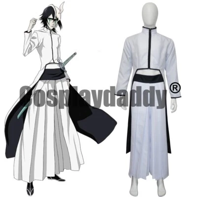 EN STOCK Bleach Espada Ulquiorra Cifer Disfraz Cosplay Arrancar Kimono Conjunto Foto 1 de 4