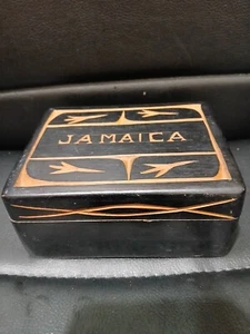 5"×4"×2" Wooden Jamaica Lidded Trinket Box - Picture 1 of 5