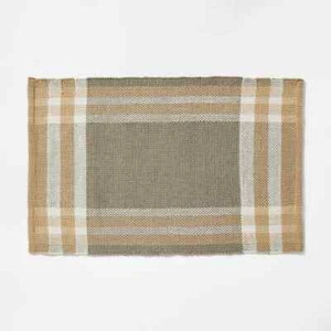 2'1"x3'2" Plaid Indoor/Outdoor Scatter Accent Rug Green - Threshold™ - Picture 1 of 4