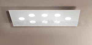 FLET PLAFONIERA RETTANGOLARE GRANDE IN ALLUMINIO SATINATO BIANCO 8 LUCI - Imagen 1 de 1