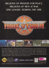 Original 1996 IRON STORM  Sega Saturn WWII war combat video game print ad page 