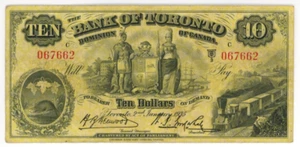 1935 Bank of Toronto - Dominion of Canada - 10 Dollar Banknote - VF - SN: 067662 - Picture 1 of 3