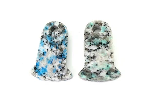 Genuine Natural K2 Smooth Gemstone Beads For Necklace Pendant Flat Bell Shape - Imagen 1 de 4