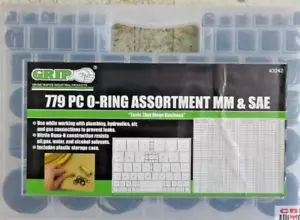 GRIP O-RING SET – o-rings – Metric & SAE sizes – 779-pc assort – Nitrile Buna-N - Foto 1 di 6