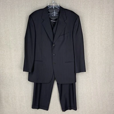 PAL ZILERI Loro Piana 3 Piece Suit Sz 52 EU Striped Winter Tasmanian PANTS 30x29 - Image 1 of 4