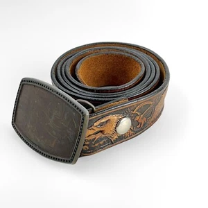 Vintage Adler verzierter Leder Cowboy Gürtel Alumaline 4108 Hergestellt in den USA Western 48 - Bild 1 von 13