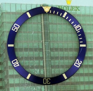 Vintage Rolex Submariner 16613,16618,16803,16808 Blue & Gold Bezel Insert #K4 - Picture 1 of 7