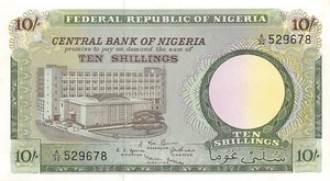 Nigeria 10/- ND. 1967 P 7 Series A/32 Scarce Uncirculated Banknote TX12 - Picture 1 of 2