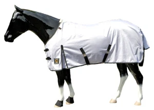 Sábana bajera de malla ropa de dormir sórdida para caballos blanca con negro tallas 68" y 80" - Imagen 1 de 1