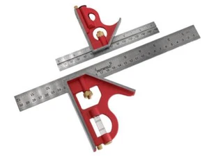 Faithfull Combination Square Twin Pack 150mm (6in) & 300mm (12in) FAICS300TP - Picture 1 of 3