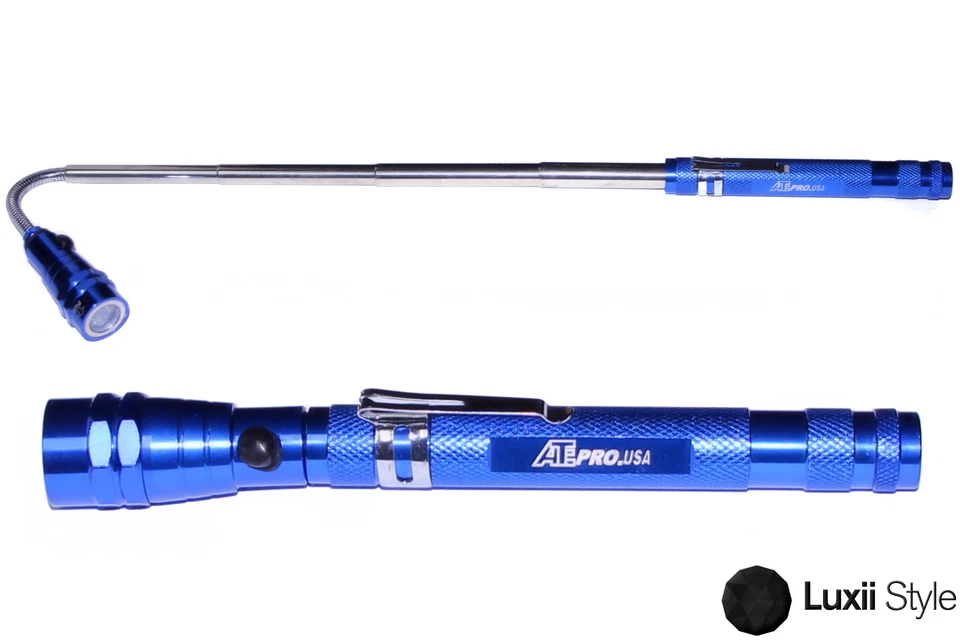 Blue Magnetic LED Worklight Flashlight w/ Extendable & Flexible Head - Image 1 of 1