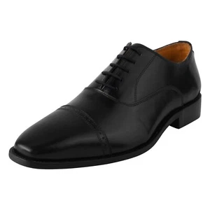 LIBERTYZENO Mens Genuine Leather toe Cap Lace up Oxford Formal Shoes for Men - Picture 1 of 26
